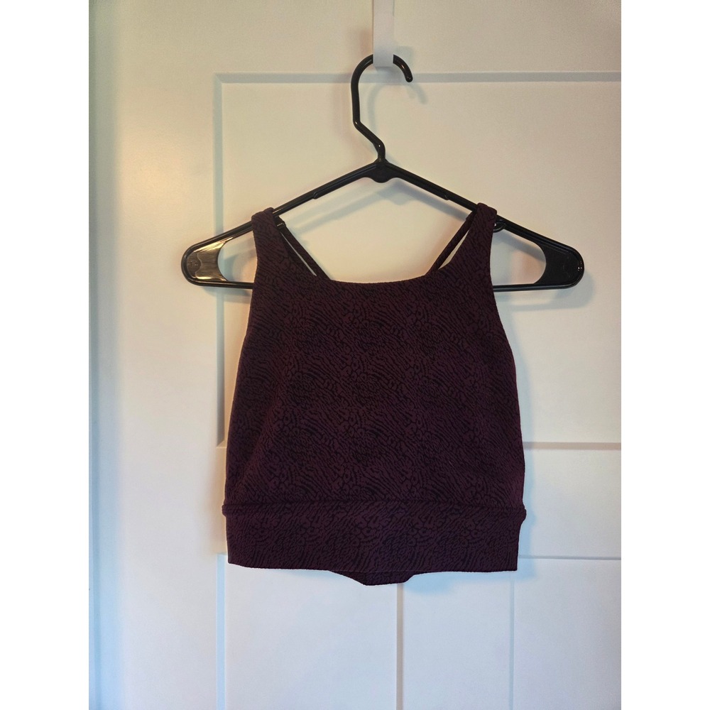 Buffbunny Collection Womens Large Strappy Back Sports Bra Plum Animal Print